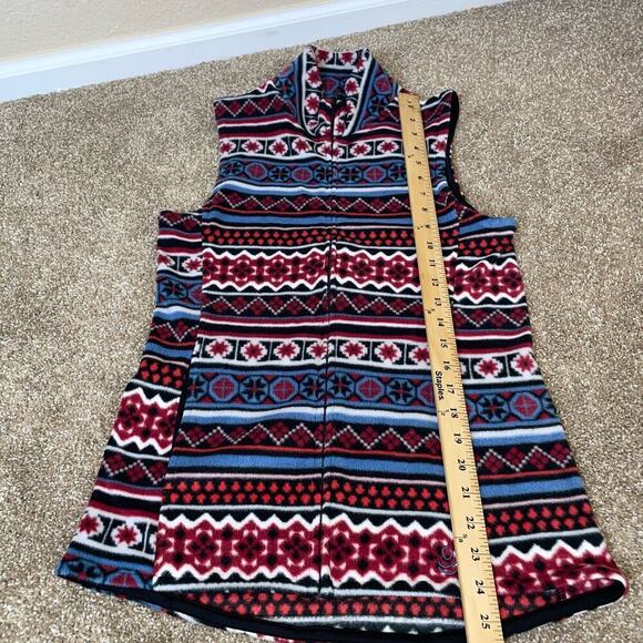 Cuddl Duds Fleece wear with Stretch Full Zip Vest Indian Navajo pattern  SZ SM - Picture 6 of 10